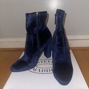 Steve Madden Blue Velvet Booties